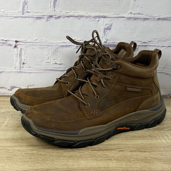 Skechers Respected Boswell Brown Mid Boots Men's 11.5 Relaxed Fit Lace Up Hiking - Picture 3 of 9